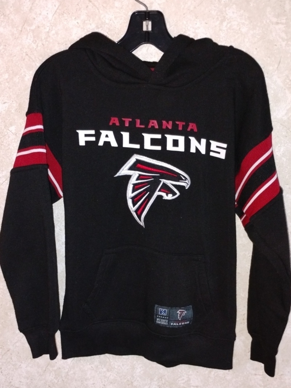 Atlanta Falcons Kids Black Crewneck Hoodie with Team Logo